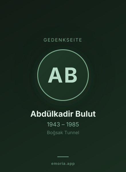 Gedenkportrait von Abdülkadir Bulut