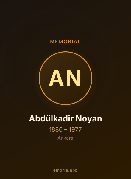 Memorial portrait of Abdülkadir Noyan