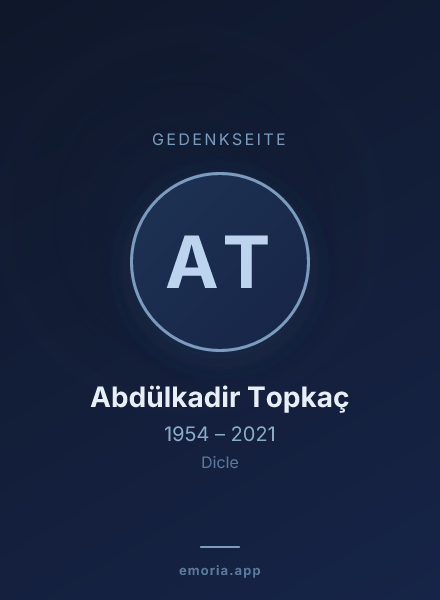 Gedenkportrait von Abdülkadir Topkaç