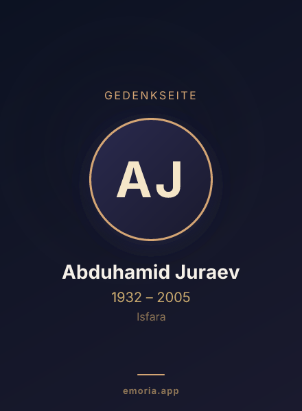 Gedenkportrait von Abduhamid Juraev