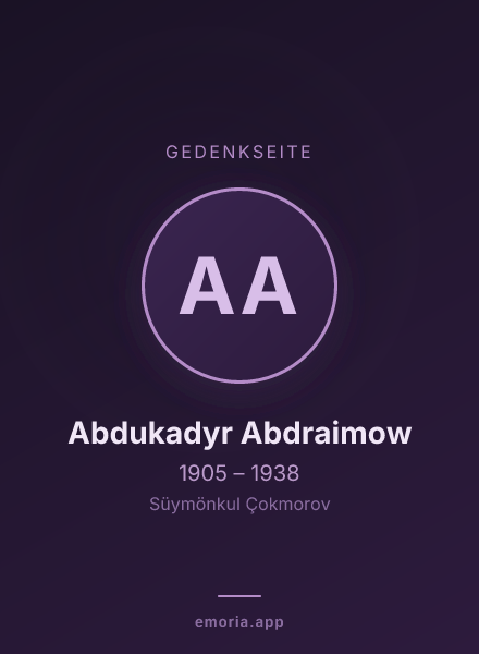 Gedenkportrait von Abdukadyr Abdraimow