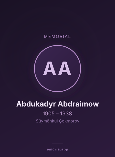 Memorial portrait of Abdukadyr Abdraimow