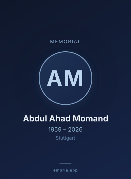 Memorial portrait of Abdul Ahad Momand