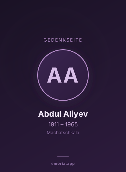 Gedenkportrait von Abdul Aliyev