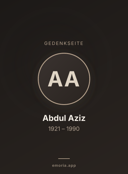 Gedenkportrait von Abdul Aziz