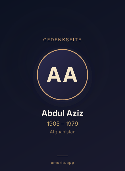 Gedenkportrait von Abdul Aziz