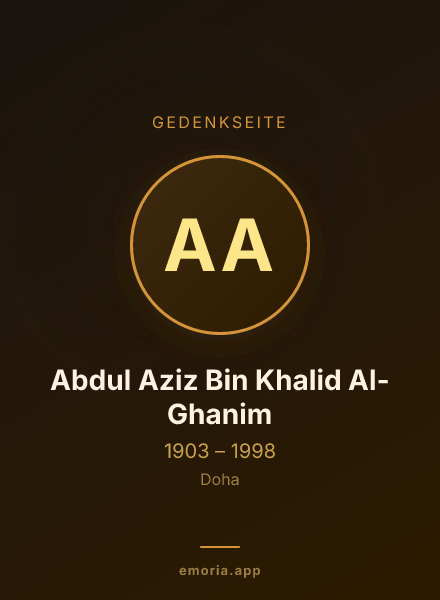 Gedenkportrait von Abdul Aziz Bin Khalid Al-Ghanim