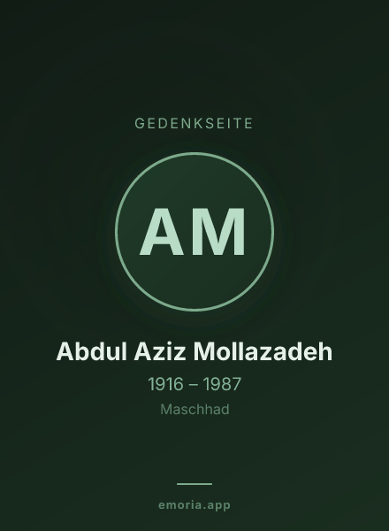 Gedenkportrait von Abdul Aziz Mollazadeh