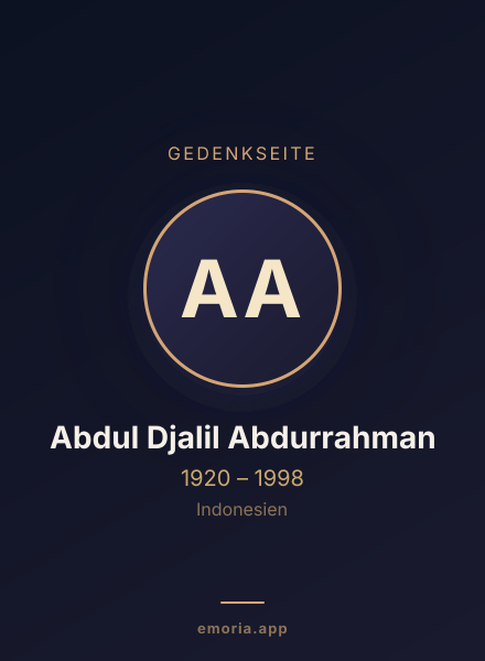 Gedenkportrait von Abdul Djalil Abdurrahman