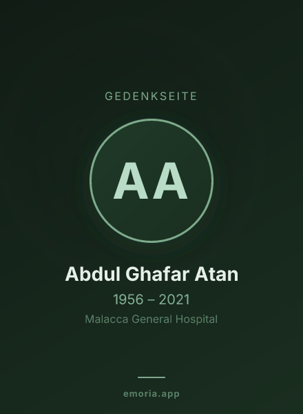 Gedenkportrait von Abdul Ghafar Atan