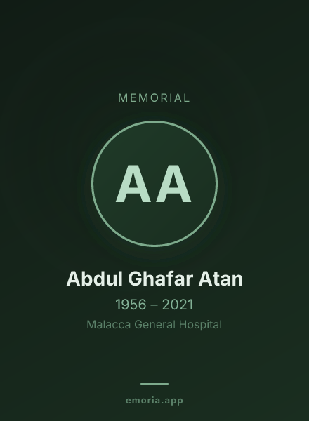 Memorial portrait of Abdul Ghafar Atan