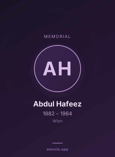 Memorial portrait of Abdul Hafeez