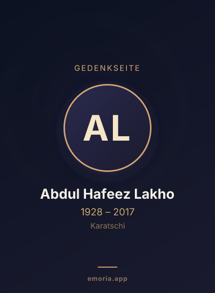 Gedenkportrait von Abdul Hafeez Lakho