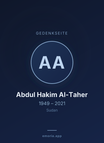 Gedenkportrait von Abdul Hakim Al-Taher
