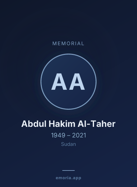Memorial portrait of Abdul Hakim Al-Taher