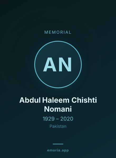 Memorial portrait of Abdul Haleem Chishti Nomani