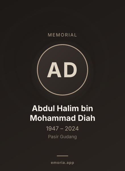 Memorial portrait of Abdul Halim bin Mohammad Diah