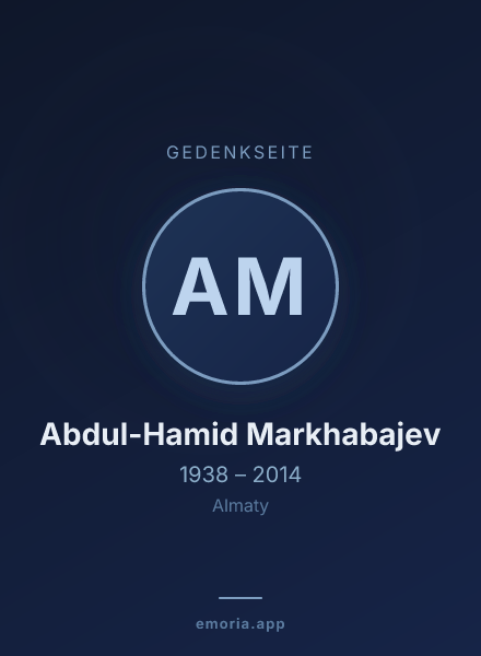 Gedenkportrait von Abdul-Hamid Markhabajev