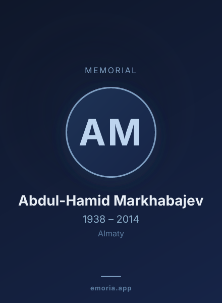Memorial portrait of Abdul-Hamid Markhabajev