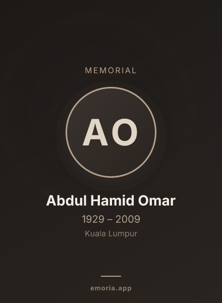 Memorial portrait of Abdul Hamid Omar