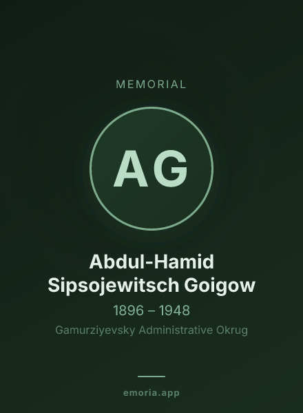 Memorial portrait of Abdul-Hamid Sipsojewitsch Goigow