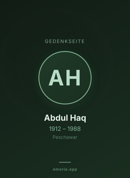 Gedenkportrait von Abdul Haq