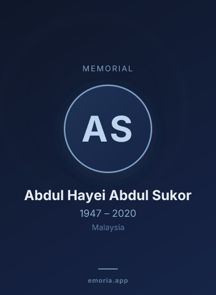 Memorial portrait of Abdul Hayei Abdul Sukor