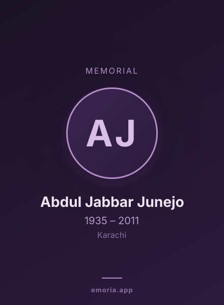Memorial portrait of Abdul Jabbar Junejo