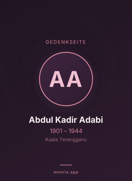 Gedenkportrait von Abdul Kadir Adabi