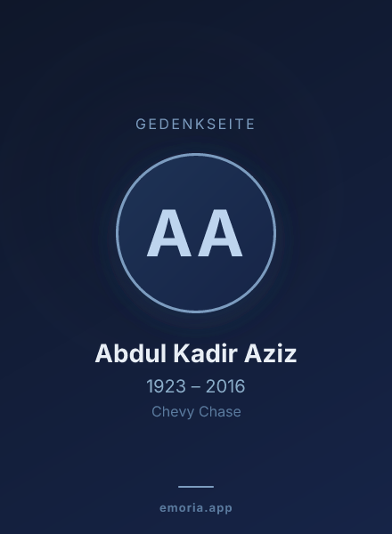 Gedenkportrait von Abdul Kadir Aziz