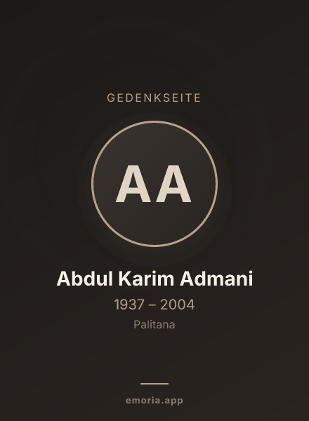 Gedenkportrait von Abdul Karim Admani