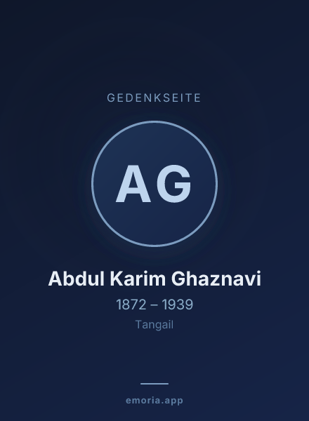 Gedenkportrait von Abdul Karim Ghaznavi