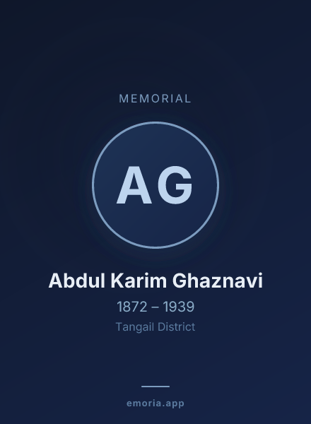 Memorial portrait of Abdul Karim Ghaznavi