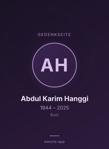 Gedenkportrait von Abdul Karim Hanggi