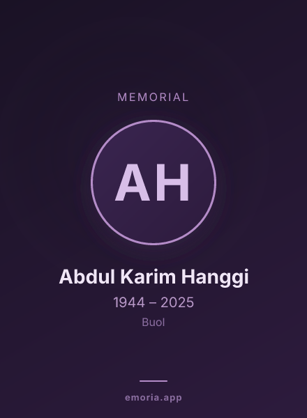 Memorial portrait of Abdul Karim Hanggi