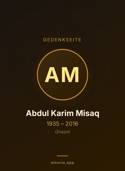 Gedenkportrait von Abdul Karim Misaq