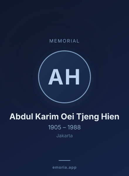 Memorial portrait of Abdul Karim Oei Tjeng Hien