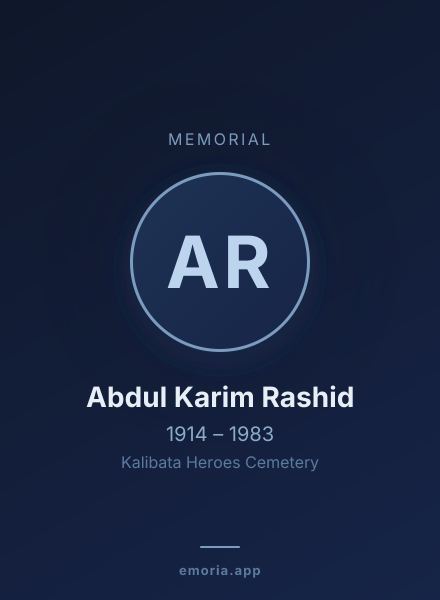 Memorial portrait of Abdul Karim Rashid