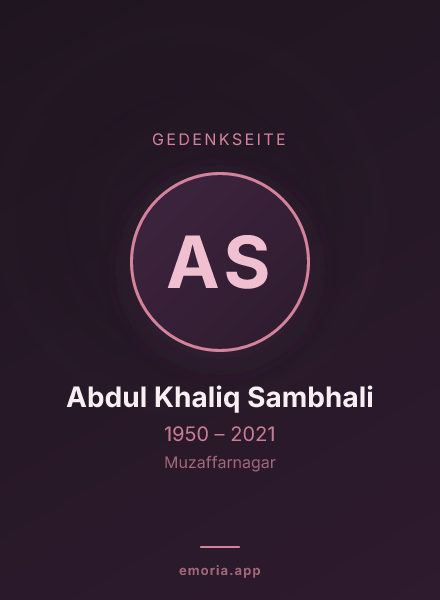 Gedenkportrait von Abdul Khaliq Sambhali