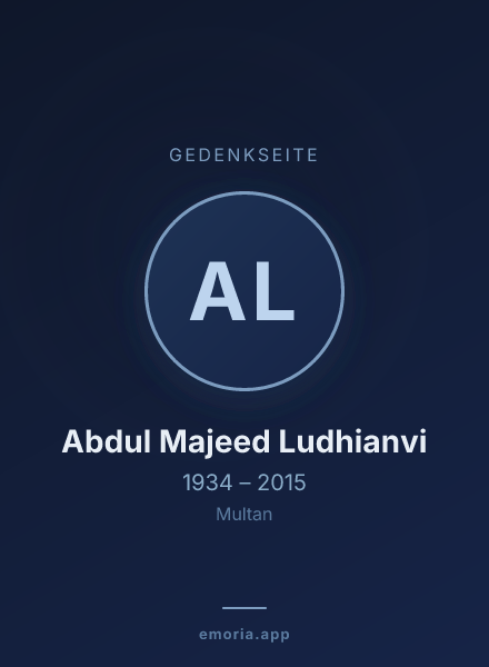 Gedenkportrait von Abdul Majeed Ludhianvi