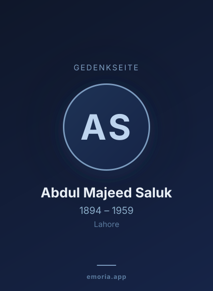 Gedenkportrait von Abdul Majeed Saluk