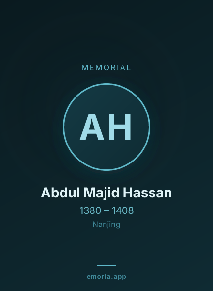 Memorial portrait of Abdul Majid Hassan