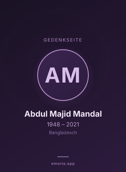 Gedenkportrait von Abdul Majid Mandal