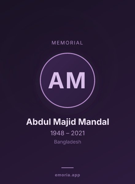 Memorial portrait of Abdul Majid Mandal