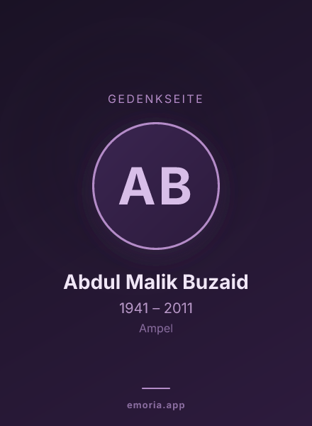 Gedenkportrait von Abdul Malik Buzaid