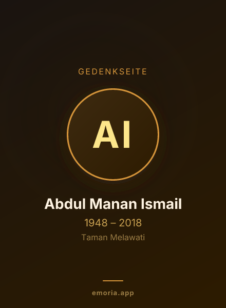 Gedenkportrait von Abdul Manan Ismail