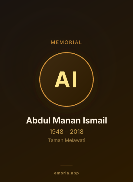 Memorial portrait of Abdul Manan Ismail