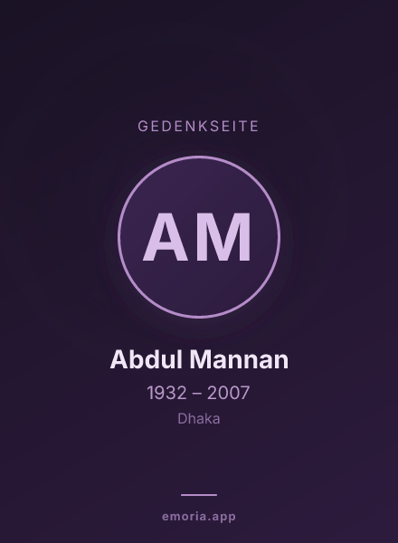 Gedenkportrait von Abdul Mannan