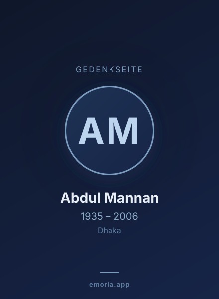 Gedenkportrait von Abdul Mannan