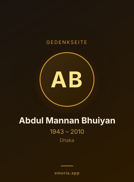 Gedenkportrait von Abdul Mannan Bhuiyan